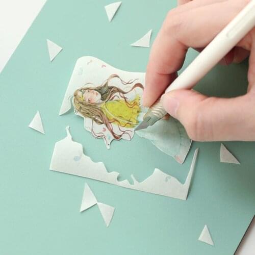 White cutting pen knife DIY tape cutting paper knife art utility knife express box knife paper cutter art carving knife handmade