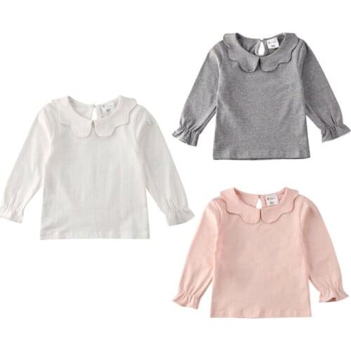 1-6Years Newborn Toddler Kids Baby Girl Winter Warm Clothes Solid Casual Tops Blouse