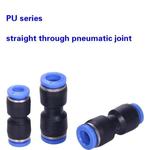 Pu Pneumatic Joint Plastic Joint 4mm 6mm 8mm 10mm for Gas Water Hose Straight Through Gas Quick Connection
