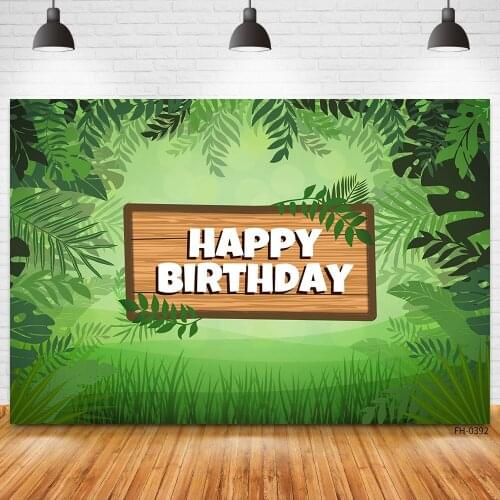 Custom Name Jungle Forest Photocall Backdrop Baby Shower Birthday Party Portrait Banner Photography Background Photo Studio Prop