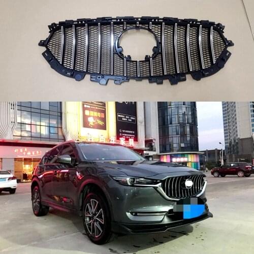 AUTO FRONT MESH EXTERIOR MASK TRIMS COVERS FRONT BUMPER ABS MODIFIED GRILL GRILLS FIT FOR MAZDA CX-5 CX5 AUTO GRILLE 2017 2018