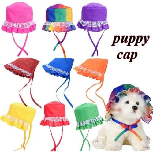 Cute Lace Ruffles Dog Hat shower Cap Outdoor Travel Sports Sun Hats For small Medium Dogs Cap Pet Dog Supplies