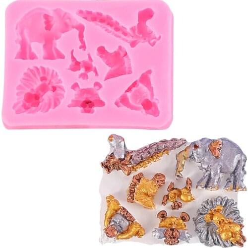 Elephant Tiger Lion Animal Silicone Resin Mold Cake Decorating Tools DIY Fondant Chocolate Candy Jelly Soap Sugar Craft Mould