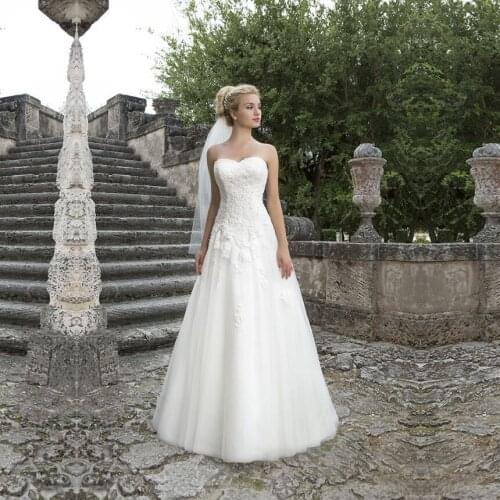 2020 Sweetheart Wedding Dress Lace Applique vestido de noiva vintage Wedding Bridal Gowns Custom Made Robe De Mariee