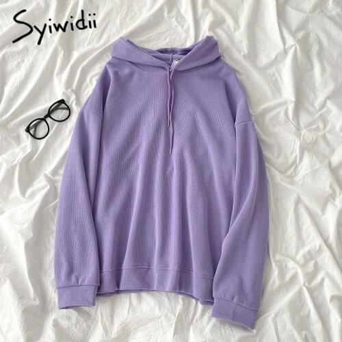 Syiwidii Hoodies Sweatshirt Fall 2021 Women Clothing Casual Streetwear Long Sleeve Hooded Sports Pullovers Tracksuit for Female