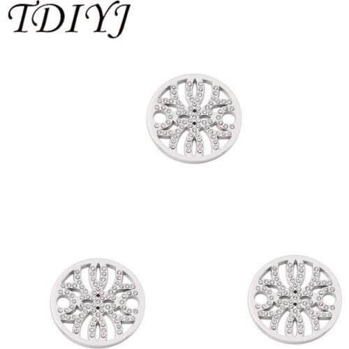 TDIYJ Newest Alloy Crystal Coral Coin Disc for 35mm Frame Coin Holder Pendent Necklace For Women Gifts 1Pcs/lot