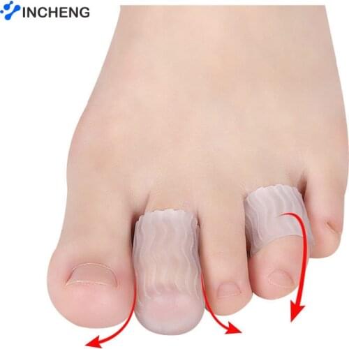 INCHENG 1 Pair Silicone Gel Little Toe Tube Corns Blisters Corrector Protector Gel Bunion Toe Finger Protection Foot Care Tool
