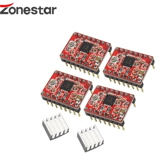 ZONESTAR 3D Printer Parts Reprap Stepper Driver A4988 Stepper Motor Driver Module + Heat Sink