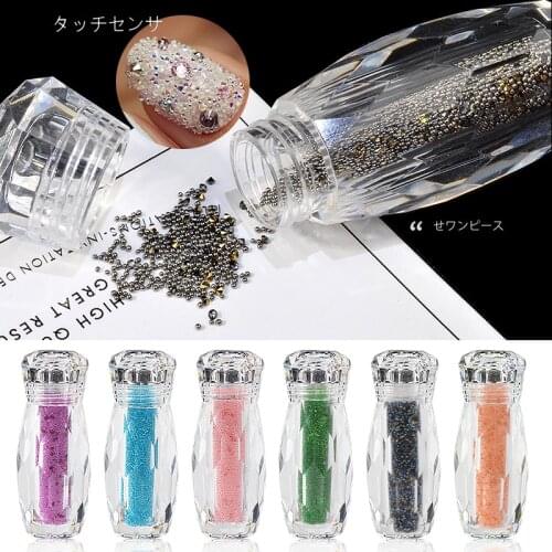 1 Bottle Mini Crystal Caviar Beads Micro Nail Art Rhinestones 3D Tiny Glitter Decorations DIY Pixie Design Manicure Accessories