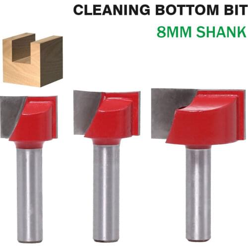 1pc 8mm shank Cleaning bottom Engraving Bit solid carbide router bit Woodworking Tools CNC milling cutter endmill for wood