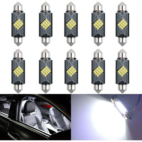 10pcs New Festoon LED Bulbs 31mm 36mm 39mm 41mm C5W C10W Super Bright Car Dome Light Canbus No Error Auto Interior Reading Lamps