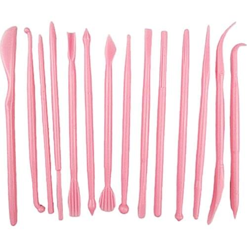 14pcs/set Plastic Clay Sculpting Set Cake Decorating Tools Set for Shaping Clay Tools Toys Polymer Modeling Clay Tools
