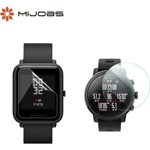 Mijobs 2Pcs For Xiaomi Huami Amazfit GTS Bip PACE Lite Watch Soft TPU Screen Protector Nami (Not Tempered Glass) Protective Film