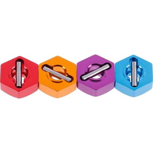 4Pcs/set Aluminum Wheel Hex Nut With Pins Drive Hubs 4P HSP 102042 1/10 Upgrade Parts For 4WD RC Car Himoto