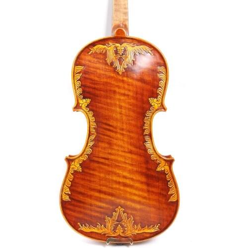 4 string 4/4 Violin Ebony parts Flame Maple Back Antique Varnish Spruce Master Powerful Sound Pro