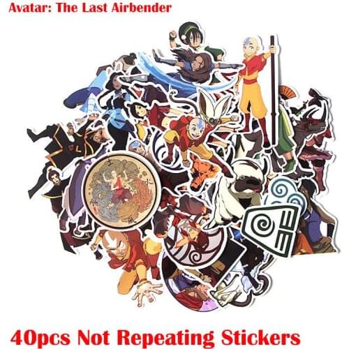40pcs/set Avatar The Last Airbender Stickers COSPLAY Cartoon Sticker funny DIY Luggage Laptop Skateboard Motorcycle Bike Sticker