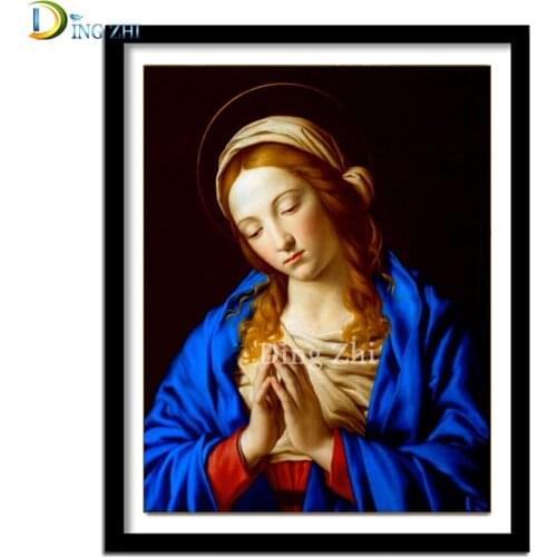 5D DIY Diamond Painting Art Virgin Mary Full Square Diamond Embroidery Religion Cross Stitch Rhinestone Resin Kit Home Decor