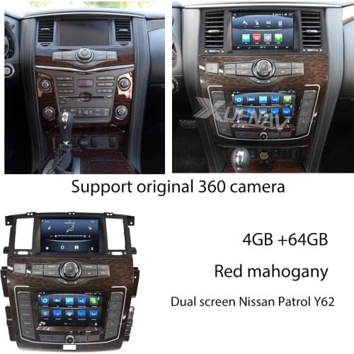 Dual screen For Nissan Patrol Y62 Android Car Radio 2010 2011 2012 2013 2014 2015 -2020 car stereo multimedia player autoradio