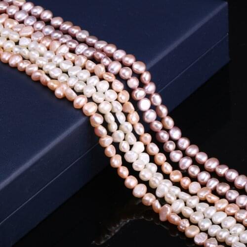 Natural Freshwater Pearl Two Side Light Pearls Beads For Jewelry Making Bracelet Necklace Accessories For Women Gift Size 5-6mm