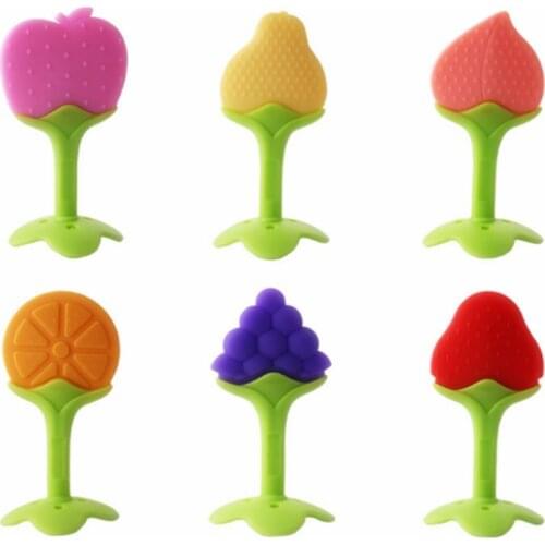Baby Teether Food Grade Silicone Teether Fruit Shape Baby Teething Silicone Teething Toys Infant Chew Tooth Toys