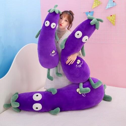 New Product Simulation Vegetable and Fruit Eggplant Stuffed Toy Birthday Gift Soft Skin-friendly and Comfortable Plush Pillow