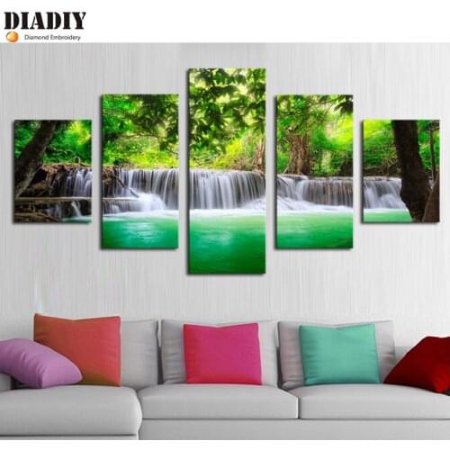Full Square&round drill 5D DIY Diamond embroidery Waterfall Diamond Painting Cross Stitch Rhinestone Mosaic Kitchen Home Decor