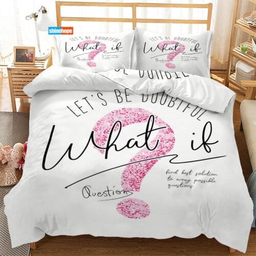 3 Pcs Luxury Duvet Cover Set Fashion Text Pattern Letter Bedding Sets Comforter Duvet Cover Pillowcase Home Textiles