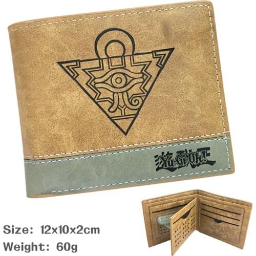 Anime Duel Monsters PU Wallet Mens Leather Casual Bifold Short Photo Coin Credit Cards Holder Note Compartment Purses