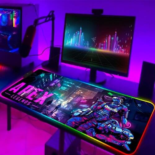LED Light Mousepad RGB Keyboard Cover Desk Pad Mat Colorful Surface Mouse Pad Gamer Waterproof Apex legends Computer Gamer CSGO