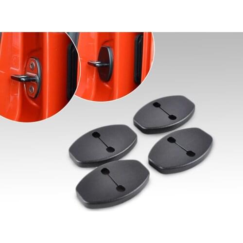 DWCX 4pcs Car Door Lock Cover Door Striker Cover Hook Lock Protector Antiru Case Protect Buckle For Audi A1 A4 VW GOLF VI MK6