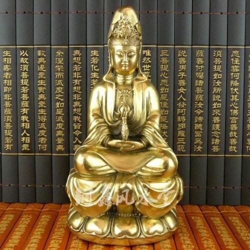 Brass Buddha Statue A Buddha Goddess Lotus Guanyin Home Decoration Crafts