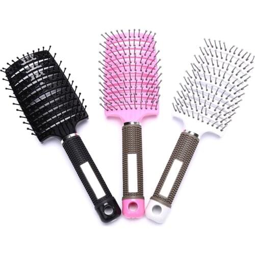 Girls Hair Scalp Massage Comb Hairbrush Bristle Nylon Women Wet Curly Detangle Hair Brush For Salon Hairdressing Styling Tools