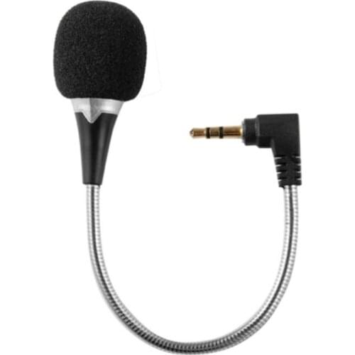 18cm Short Mini 3.5mm Jack Flexible Bendable Microphone Speaker Mic For PC Laptop Computer Notebook Condenser Microphones