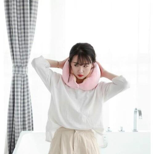 Cartoon plush U-shaped pillow PP cotton cute and comfortable headrest outdoor travel convenient U-shaped pillow F8122