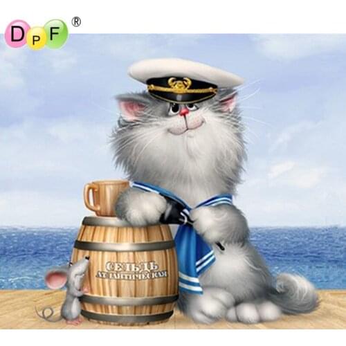 Diamond embroidery kits mosaic resin Navy cat diy 5d diamond painting cross stitch Rhinestones Animal home decor pictures