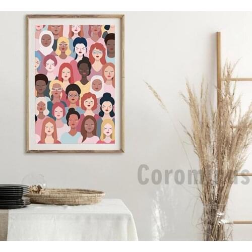 Feminist Poster Girl Power Art Prints Girls Gift Empowered Women Modern Wall Art Canvas Painting Picture Woman Room Wall Decor