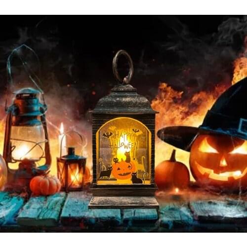 Hanging Halloween Light Vintage Night Lights LED Party Lantern Ornaments Bar Props Holiday Lamps Decorations for Outdoor