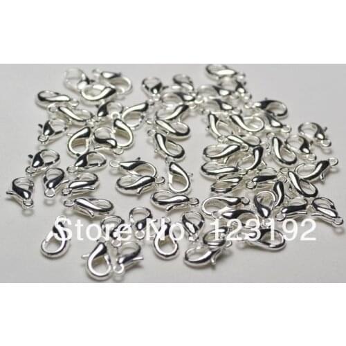 Silver plated Metal Lobster Clasps 12*6mm 300pcs/Lot Free Shipping