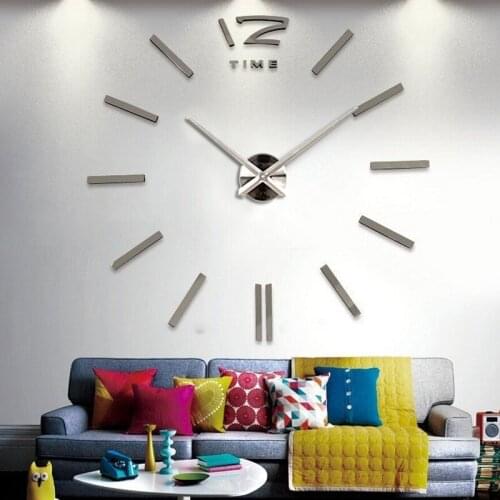 Sale Wall Clock Watch Quartz Clocks 3D DIY Acrylic Mirror Stickers Living Room Quartz Needle Wall Watch 2019 New Free Shipping