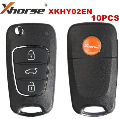 10PCS/LOT Xhorse XKHY02EN Wire Remote Key for Hyundai Flip 3 Buttons (English Version) Working with VVDI MINI Key Tool