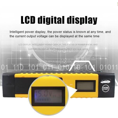 New Capacity Battery Jump Starter Automobile Car Starting Device 12V Yellow 20000mAh Portable Charger Jumpstarter Power Bank
