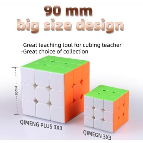 Qiyi qimeng plus 3x3x3 big magic speed qiyi cube stickerless puzzle educational cubes toys for Children