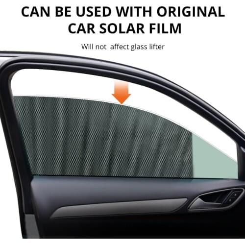 2pcs/Set Car Side Window Sunshades Black PVC Film Automobile Sunshade Covers Screen Visor Shield with Small Holes
