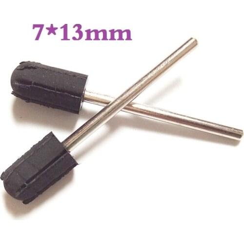 10PCS/LOT 7*13mm Professional Nail Art Rubber Grips sanding band cap matching handle Drill Accessories For Nail Drill Machine
