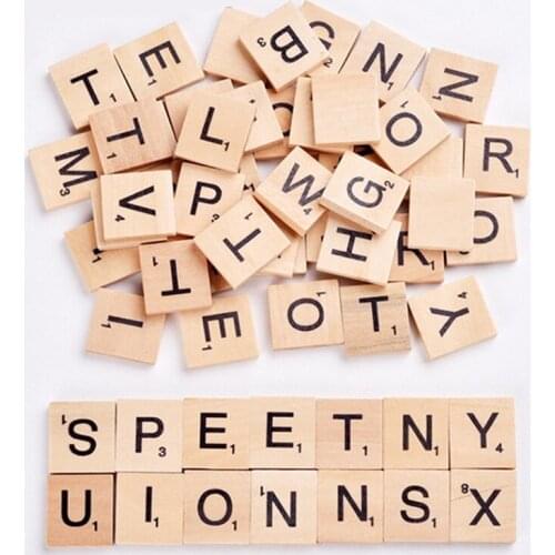 100 pcs/set English ABC Puzzle Board Game DIY Wooden Game Interactive Intelligence Education