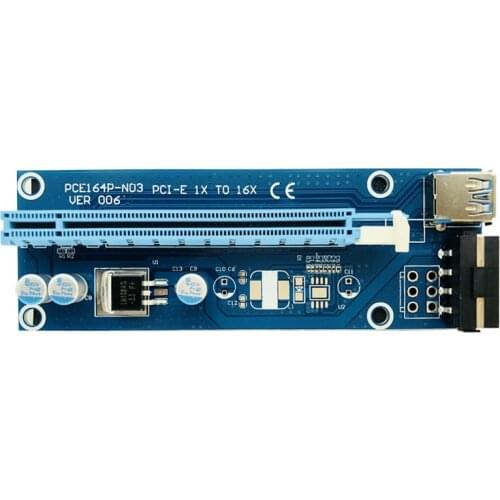 100PCS PCI-E Extender PCI Express Riser Card 1x To 16x 60cm USB 3.0 Cable Sata To 4pin Molex Power For Btc Miner Mining Machine