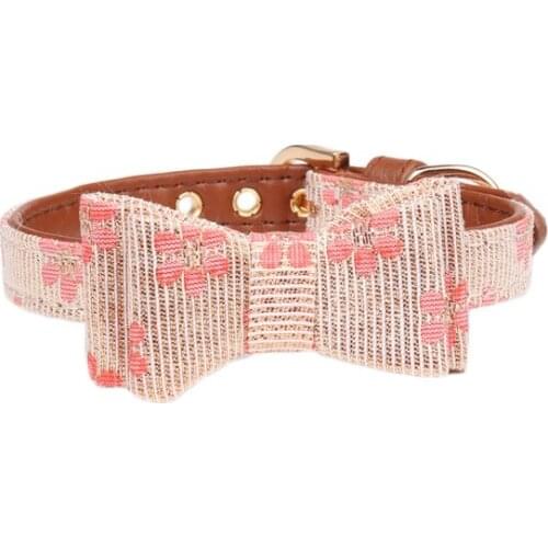 18PCS / LOT Pet Collar Patterned Dog Bow Collar Cat Collar Dog Cat Necklace Adjustable Strap