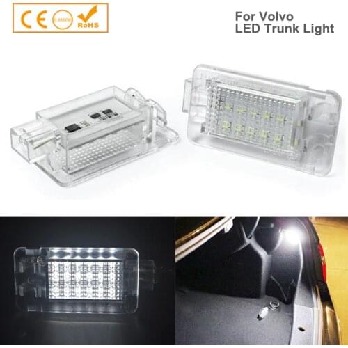 2Pcs 18smd LED Luggage Compartment Trunk Footwell Light Lamps For Volvo XC70 S60 V60 S80 C70 V70 XC90 C30 S40 V40 V50 XC60