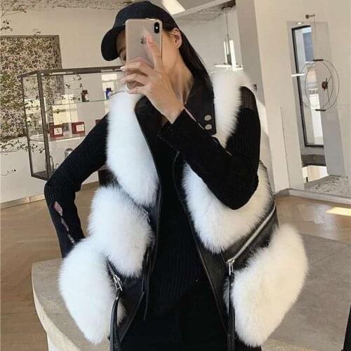 2021 Faux Fur Vest Women Winter Fashion Medium Long Artifical Sleeveless Vests Woman Warm Coats Female Ladies Plus Size L13