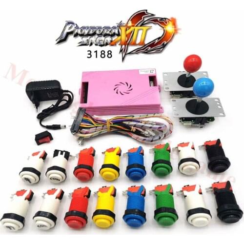 3188 in 1 Pandora Saga Box 12 DIY Arcade game kit 8 way joystick & American Style Push Button for 2 Player Arcade Machine
